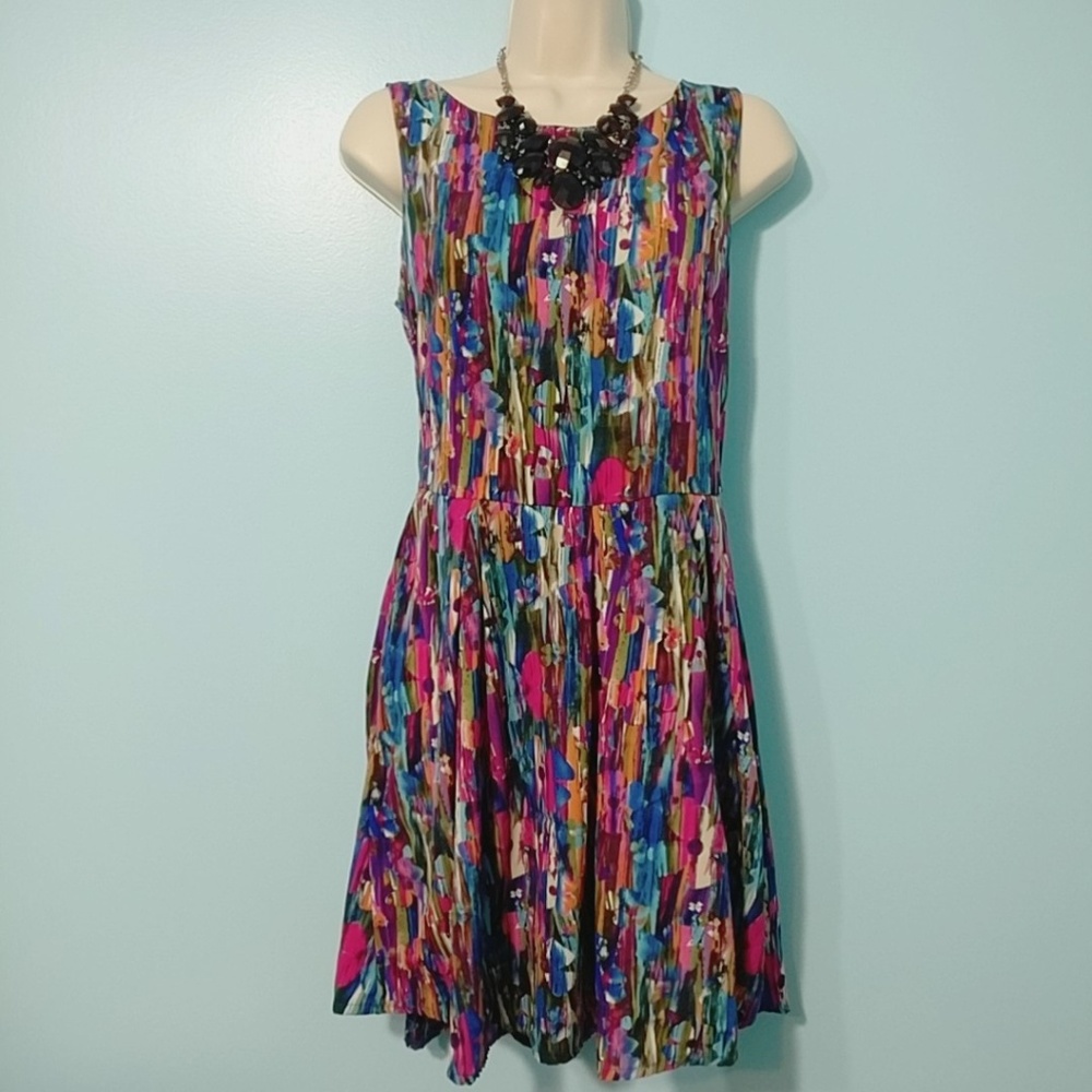 MELA LOVES LONDON Abstract Colorful A-line Dress